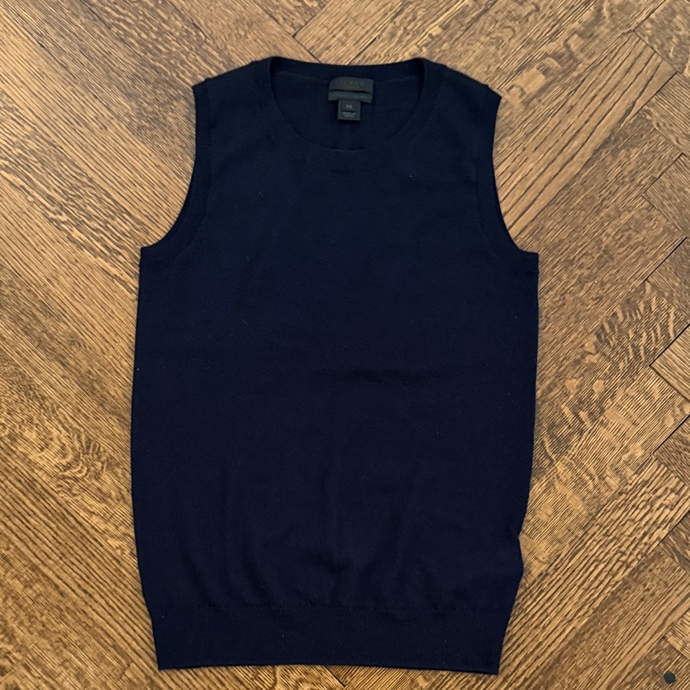 100 % cashmere J Crew Black Sleeveless Sweater Vest